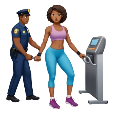 black woman getting stopped by airport security because of her ankle weights sticker