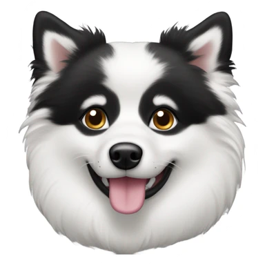 black and white american eskimo dog sticker