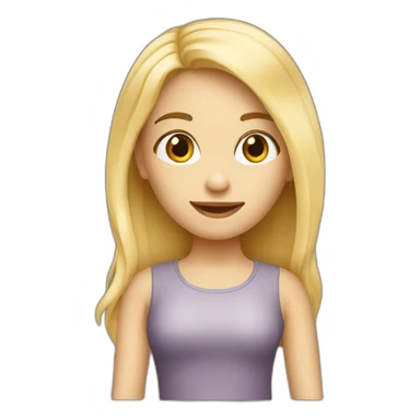 Withe girl, long blond haut croc top sticker