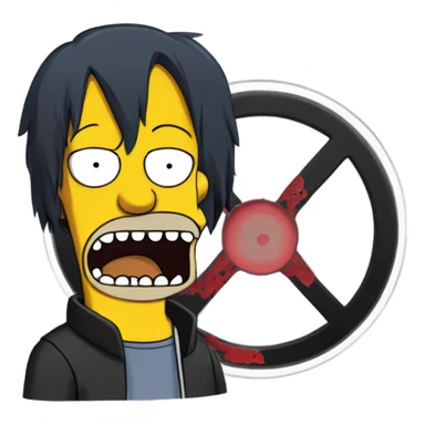 homer simpson with sasuke sharingan sticker