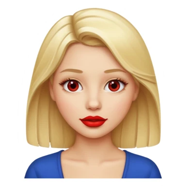 Blonde girl with red lips sticker