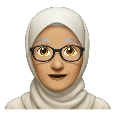 very old woman hijab sticker