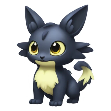 Cute cool shiny fantasy dark-shadow-themed animal hybrid Fakemon full body sticker