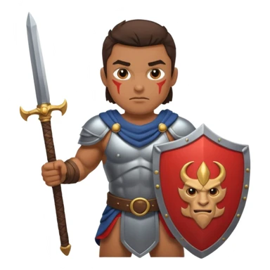 Warrior with a shield and sword sticker