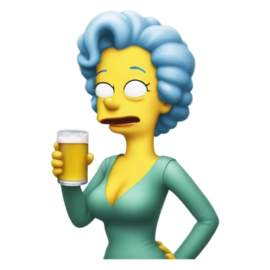 Marge simpsons drinking sticker