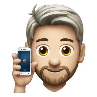 messi with a cell phone  sticker