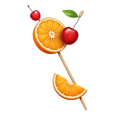 orange slice and cherry on a skewer sticker
