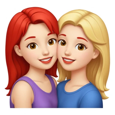 two girls kissing sticker