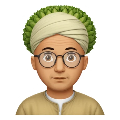 Bald moroccan man with one fennel on his head and glasses on and no turban  sticker
