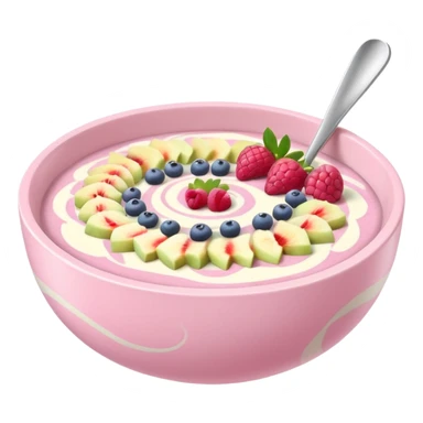 pastel pink and white smoothie bowl sticker