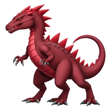 Badass black and red salazzle-tyranitar-hybrid, full body sticker