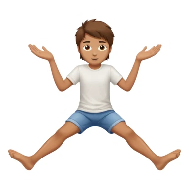 barefooted boy with messy hair spreading his legs  sticker