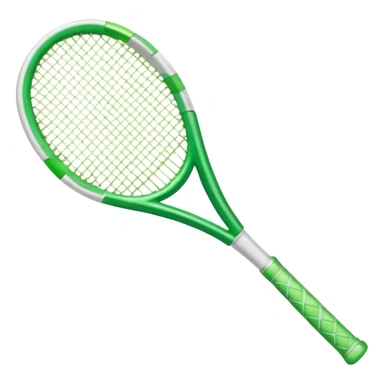 white and green (more white) glass crystal tennis racket sticker