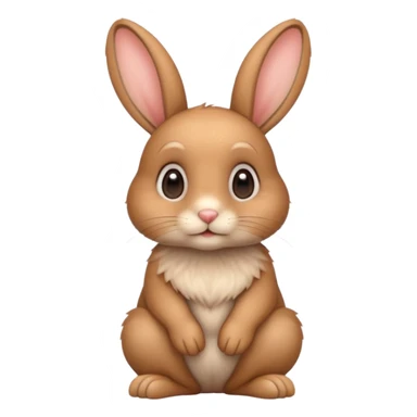 a sitting cute light brown bunny with big cute eyes  sticker