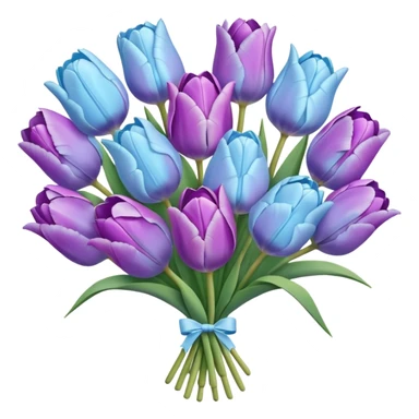 light blue and light purple tulip bouquet sticker