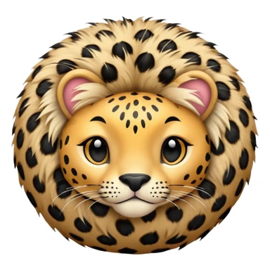 leopard print fur ball sticker