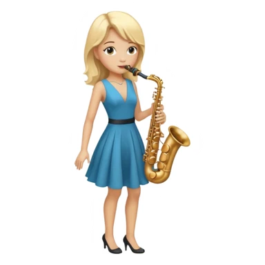 girl playing saxophone full body sticker