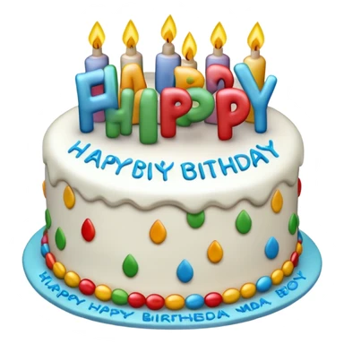 Cake with happy birthday text sticker