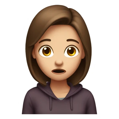 Terrified Brown haired girl sticker