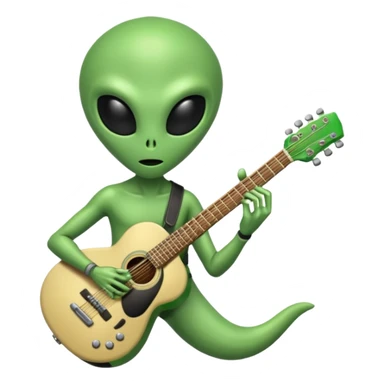 Un alien qui joue de la guitare sticker