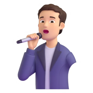 man aged about 30 singing sticker