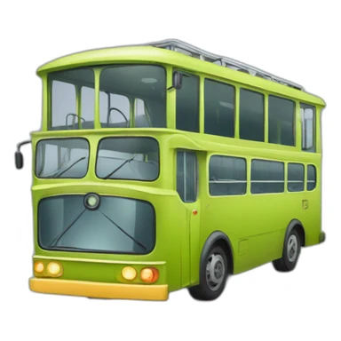 trolleybus sliced in two halfs sticker