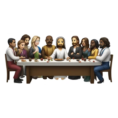 the last supper in a modern office sticker