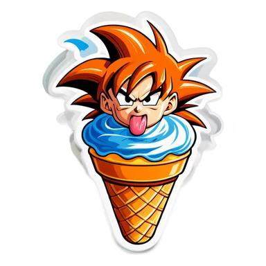 Goku licking a gelato  sticker