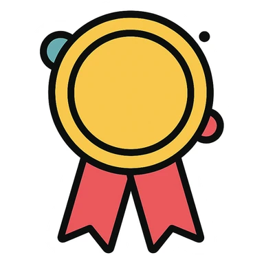 gold honorable mention emblem with subtle colorful accents, elegant minimalist flat design, award badge style, 2D flat vector, trending icon look, soft shadows, no text, isolated on white background, commercial use sticker