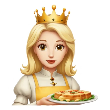 Woman queen bee blonde hair serving Italian food sticker