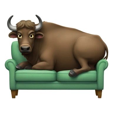 Buffalo sitting on a couch watching tv sticker