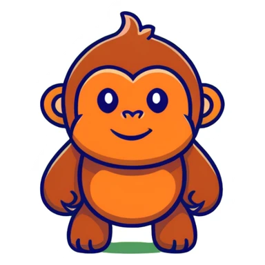 happy orangutan in jungle sticker