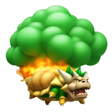 bowser farting a big green cloud sticker