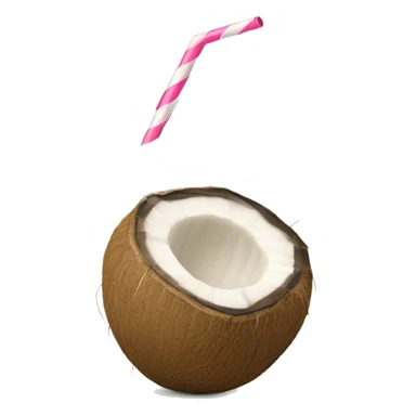 Coconut with a straw in  sticker