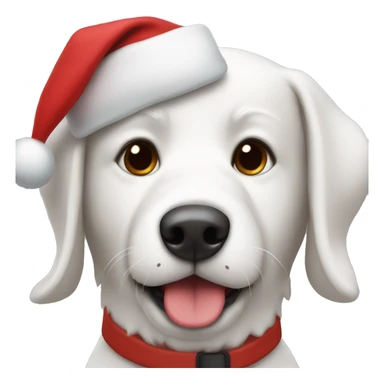 white-red dog with santa hat sticker