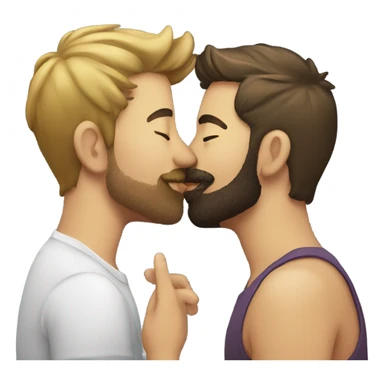 gay kiss beard sticker