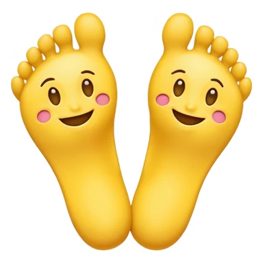 Create a yellow smiling emoji but replace the eyes with feet sticker