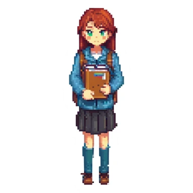 a female student working in a cafe sticker
