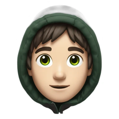 white boy,jack the north face black winter cap the north face black,mid long hair green eyes  sticker