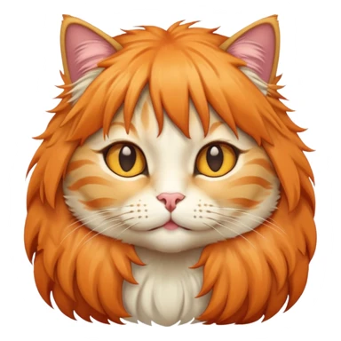 Cat with a wig on sticker