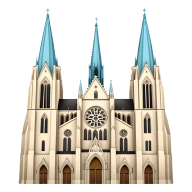 Cologne Cathedral in Köln, Germany, apple emoji style, no frame sticker