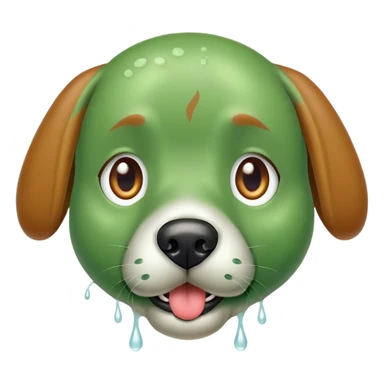 Green dog sticker