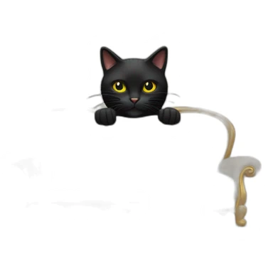 Un chat noir qui fait des griffes sur un canapé sticker