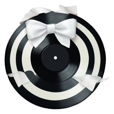 vinyl record with white bow sticker