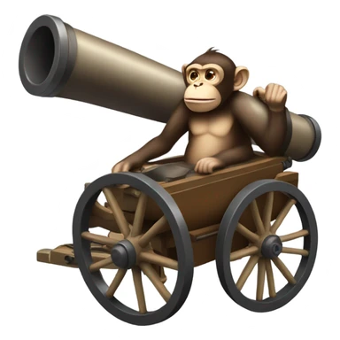 Monkey in a cannon sticker