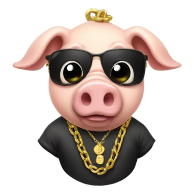Thug pig with gold chain sticker