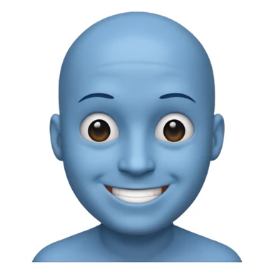 Bald male emoji with blue skin sticker