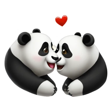 panda kissing  sticker