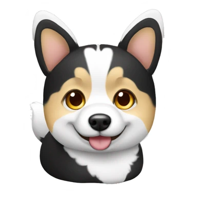 Black&White corgie that works with laptop sticker