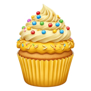 Vanilla cupcake with fried cereal flakes & sprinkles on top sticker